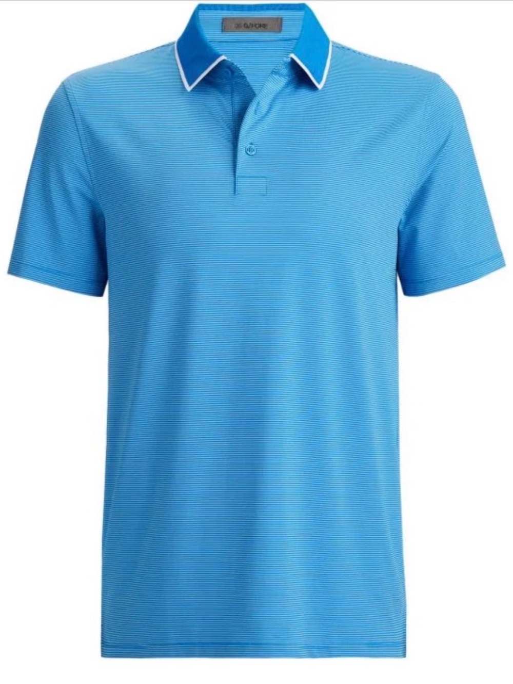 G/FORE Men’s Blue/White Striped Polo Shirt Short Sleeve Stretch Golf Logo size M